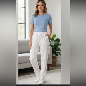 Susan Graver Cream Straight Leg Pants NWOT